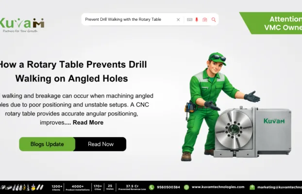 How a Rotary Table Prevents Drill Walking and Snapping on Angled Holes
